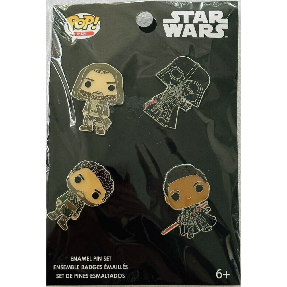 Funko  Star Wars 4PK Obi Wan Kenobi Darth Vader Enamel Pin Set New